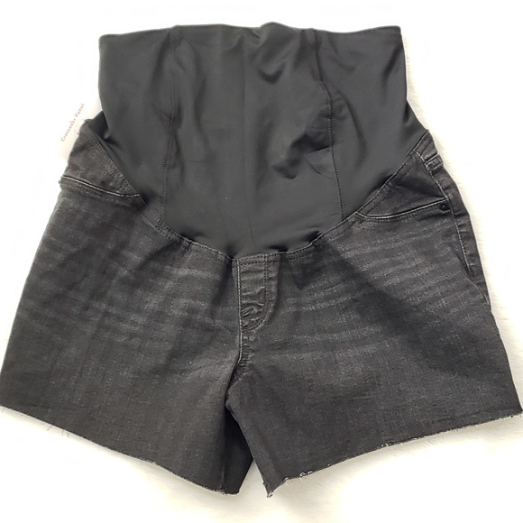 NWT Ingrid + Isabel Black Denim Maternity Shorts - Picture 5 of 8